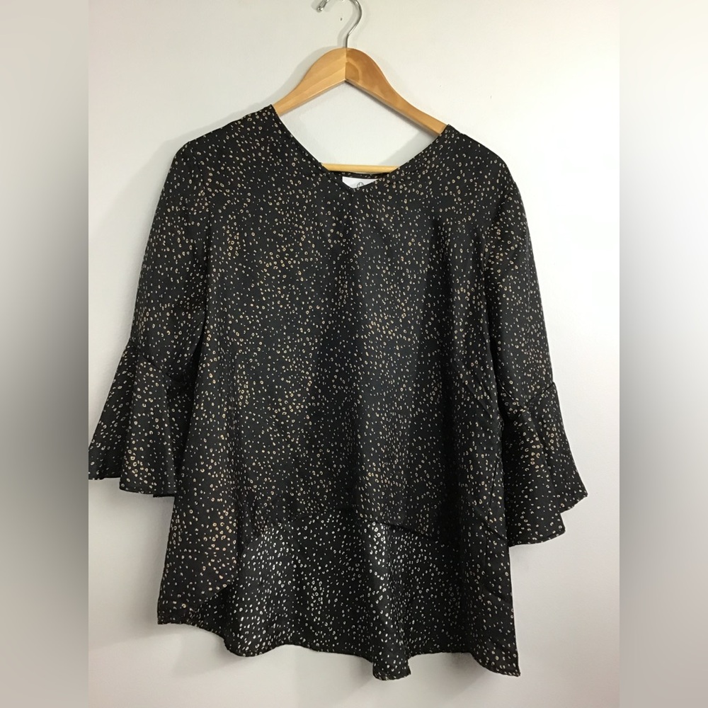 LaRoque Silk Blouse Black and Gold